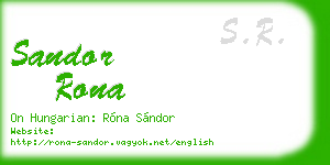 sandor rona business card